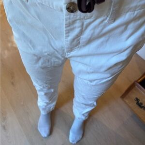 J. Crew Cream High-Rise Chino Pants